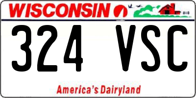 WI license plate 324VSC