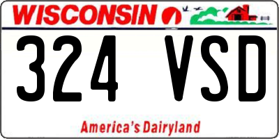 WI license plate 324VSD