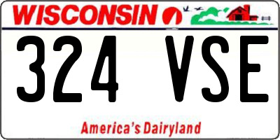 WI license plate 324VSE