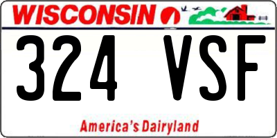 WI license plate 324VSF