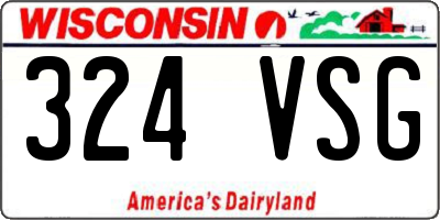 WI license plate 324VSG