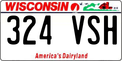 WI license plate 324VSH