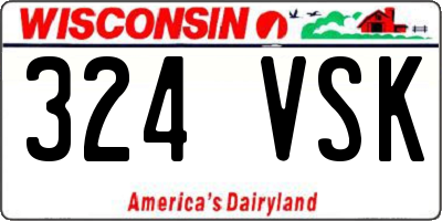 WI license plate 324VSK