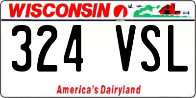 WI license plate 324VSL