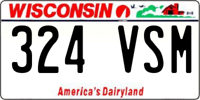 WI license plate 324VSM