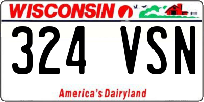 WI license plate 324VSN