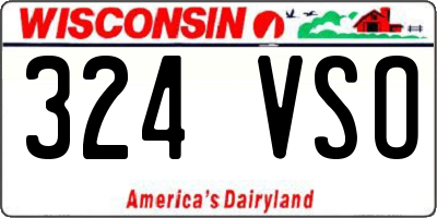 WI license plate 324VSO