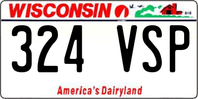 WI license plate 324VSP