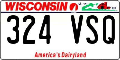 WI license plate 324VSQ