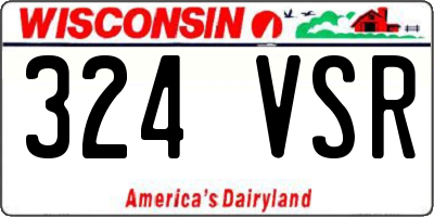 WI license plate 324VSR