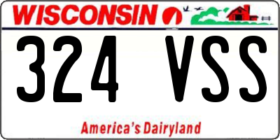 WI license plate 324VSS