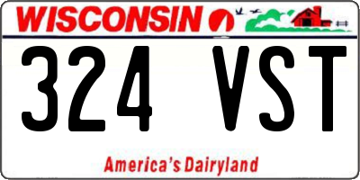 WI license plate 324VST
