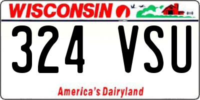 WI license plate 324VSU