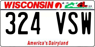 WI license plate 324VSW