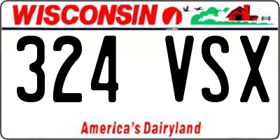 WI license plate 324VSX