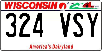 WI license plate 324VSY
