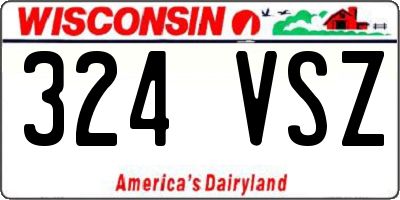 WI license plate 324VSZ