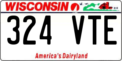 WI license plate 324VTE