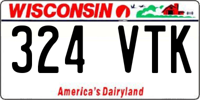 WI license plate 324VTK