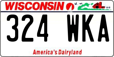 WI license plate 324WKA
