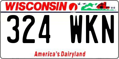 WI license plate 324WKN