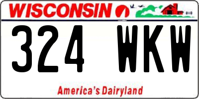 WI license plate 324WKW