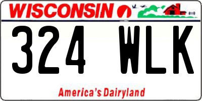 WI license plate 324WLK