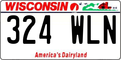 WI license plate 324WLN