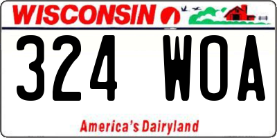 WI license plate 324WOA