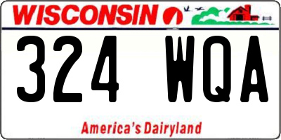 WI license plate 324WQA