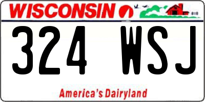 WI license plate 324WSJ