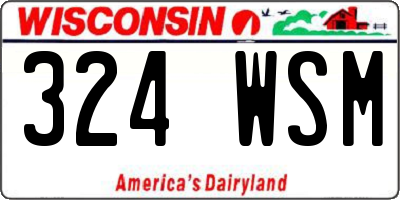 WI license plate 324WSM