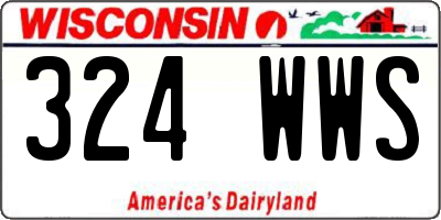 WI license plate 324WWS