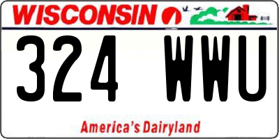 WI license plate 324WWU