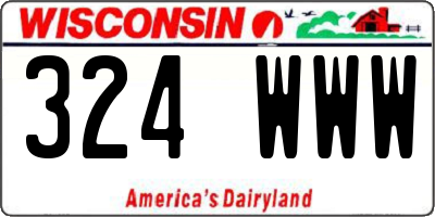 WI license plate 324WWW