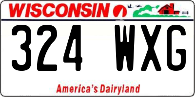 WI license plate 324WXG