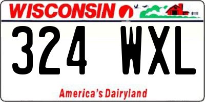 WI license plate 324WXL