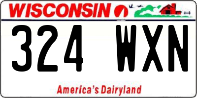 WI license plate 324WXN