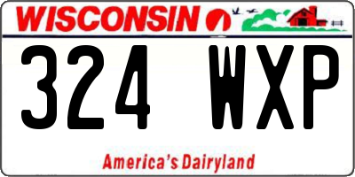 WI license plate 324WXP