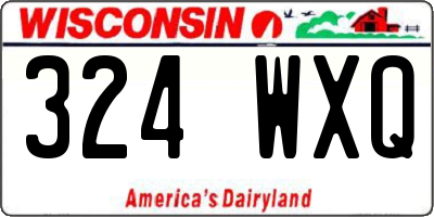 WI license plate 324WXQ