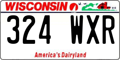 WI license plate 324WXR