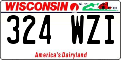 WI license plate 324WZI