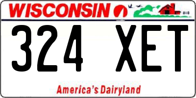 WI license plate 324XET