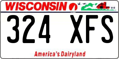 WI license plate 324XFS