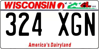 WI license plate 324XGN