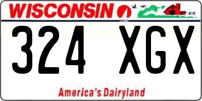 WI license plate 324XGX