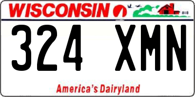 WI license plate 324XMN