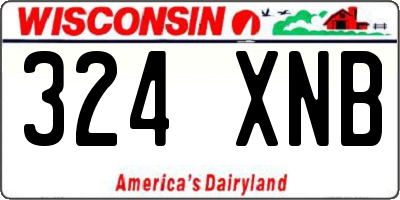 WI license plate 324XNB