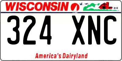 WI license plate 324XNC