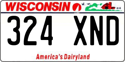 WI license plate 324XND